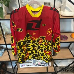 Bold Yellow and Black Graphic Pants one industry. Motocross youth outfit set